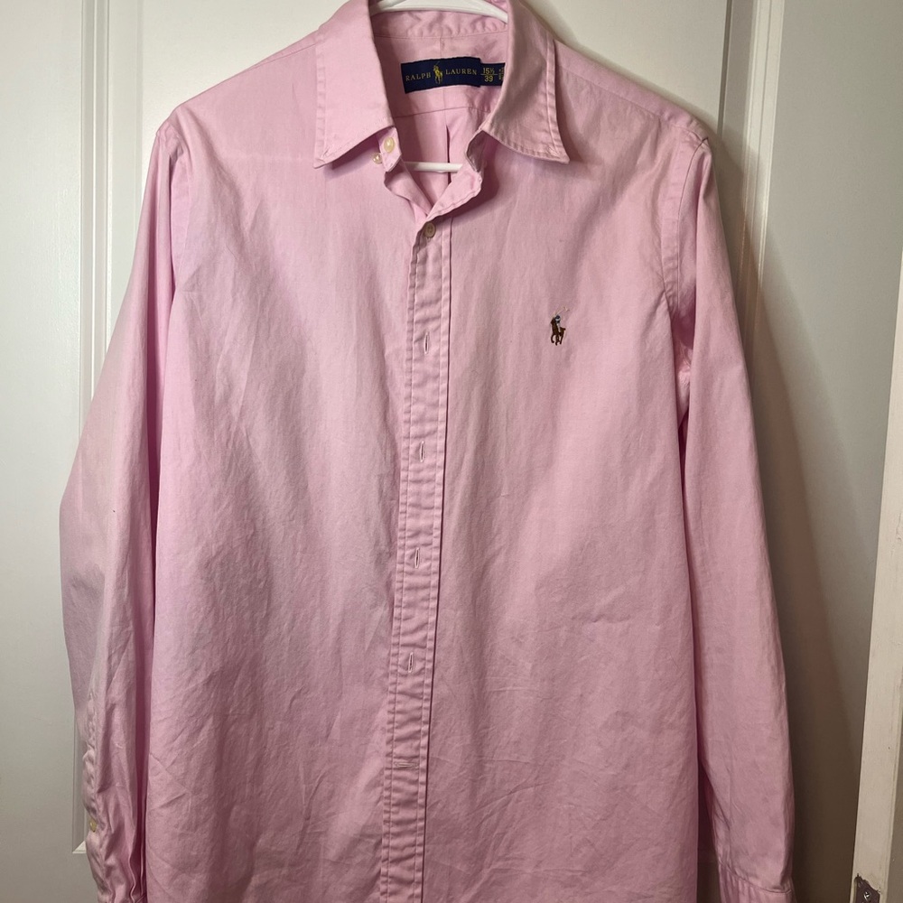 Ralph Lauren Polo Long Sleeve Button Up Pink Size 15.5 /39